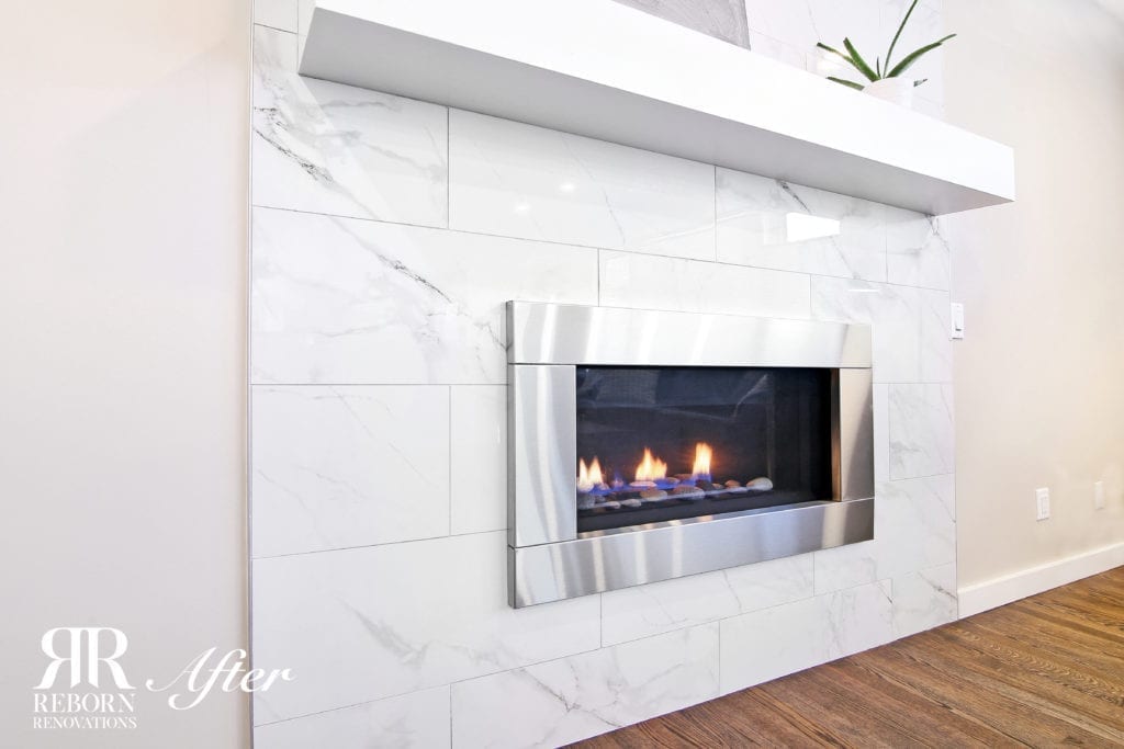 stainless fireplace