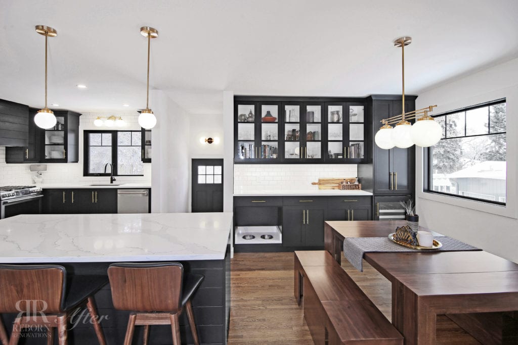 dark glass cabinets